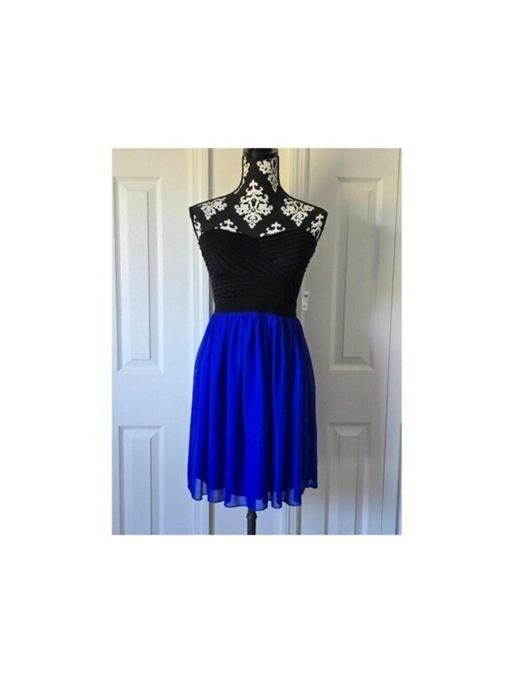 Charlotte Russe Strapless Black and Blue Dress Medium